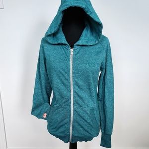 Superdry, teal zip up hoodie, ladies size small